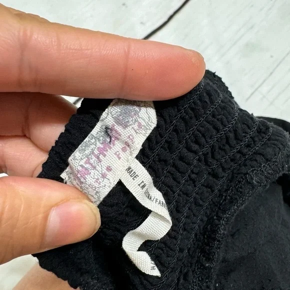 FREE PEOPLE INTIMATELY lace trimmed semi sheer mini slip dress black Medium GUC - Picture 15 of 16